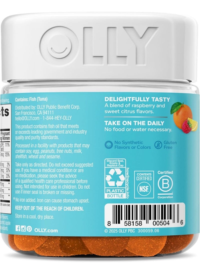 OLLY Prenatal Multivitamin Gummy, Supports Healthy Growth and Brain Development, Folic Acid, Vitamin D, Omega 3 DHA, Chewable Supplement, Citrus Berry Flavor, 30 Day Supply - 60 Count - Image 5