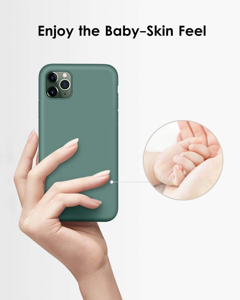 DTTO Compatible with iPhone 11 Pro Case, [Romance Series] Full Covered Silicone Cover [Enhanced Camera and Screen Protection] with Honeycomb Grid Cushion for iPhone 11 Pro 5.8" 2019,Midnight Green - Image 2