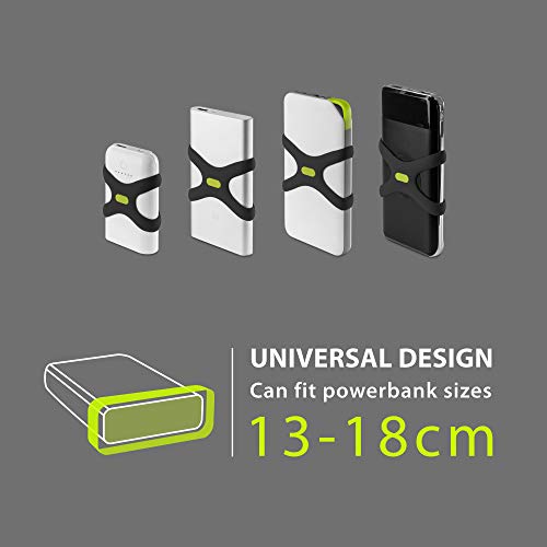 BONE حزام الطاقة BONE، حامل بنك الطاقة للدراجات لسلسلة Bike Tie، حزام سيليكون خالي من الخدوش بتصميم مضاد للانزلاق على شكل X، حامل سهل التركيب متوافق مع معظم الشواحن المحمولة - Image 2