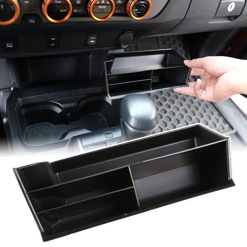 For Toyota Tacoma 2016202023 Gear Shift Console Side Tray Organizer Gear Shift Console Side Storage Box Shifter Storage Box Interior Accessories Central control storage box Holds a US Patent