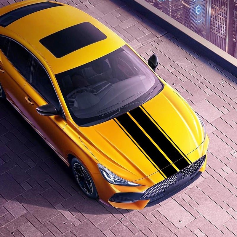 LANZMYAN Car Hood Decal Sticker DBS004 Universal Hood Racing Body Side Vinyl Modified Stripe Exterior Decoration Decal Black - Image 3