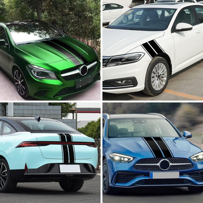 LANZMYAN Car Hood Decal Sticker DBS004 Universal Hood Racing Body Side Vinyl Modified Stripe Exterior Decoration Decal Black - Image 2