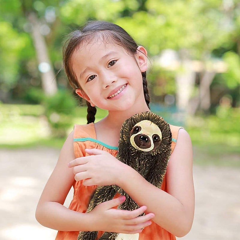 ArtCreativity Brown Hanging Sloth Plush Toy, 28 Inch Stuffed Three-Toed Sloth with Realistic Design, Soft and Huggable, Cute Nursery Decor, Best Birthday Gift for Boys and Girls - Image 5