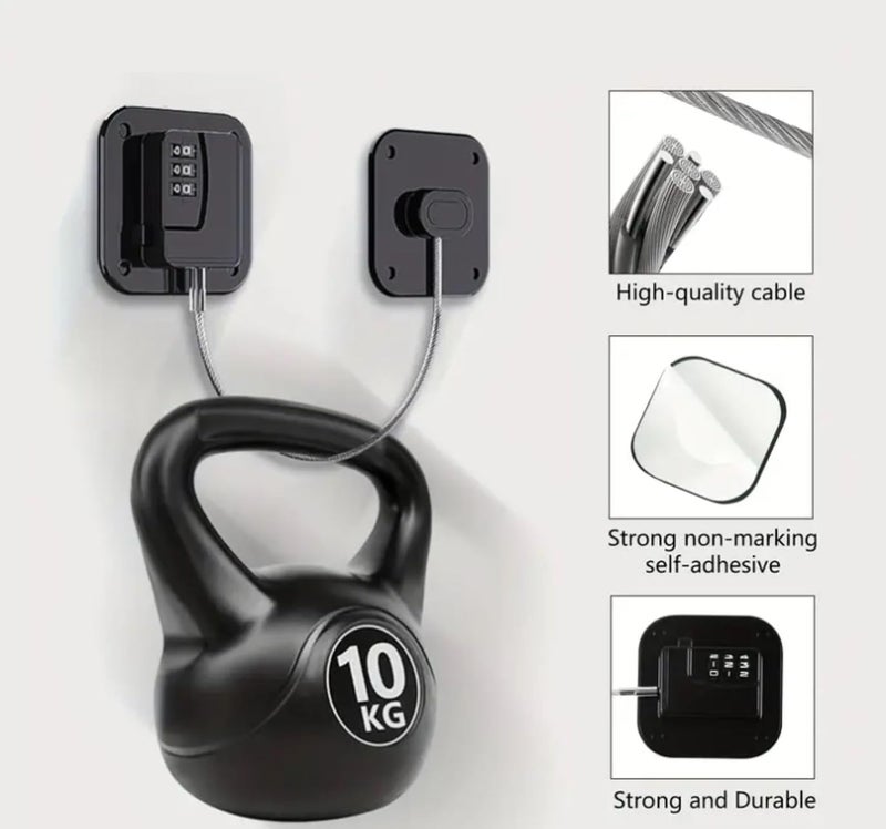 Inditradition Baby Safety Furniture Locks, Combination Number Lock Latches for Fridge, Cabinet, Almirah, Drawers | Double Sided 3M Tape (Pack of 2, Black) - Image 3