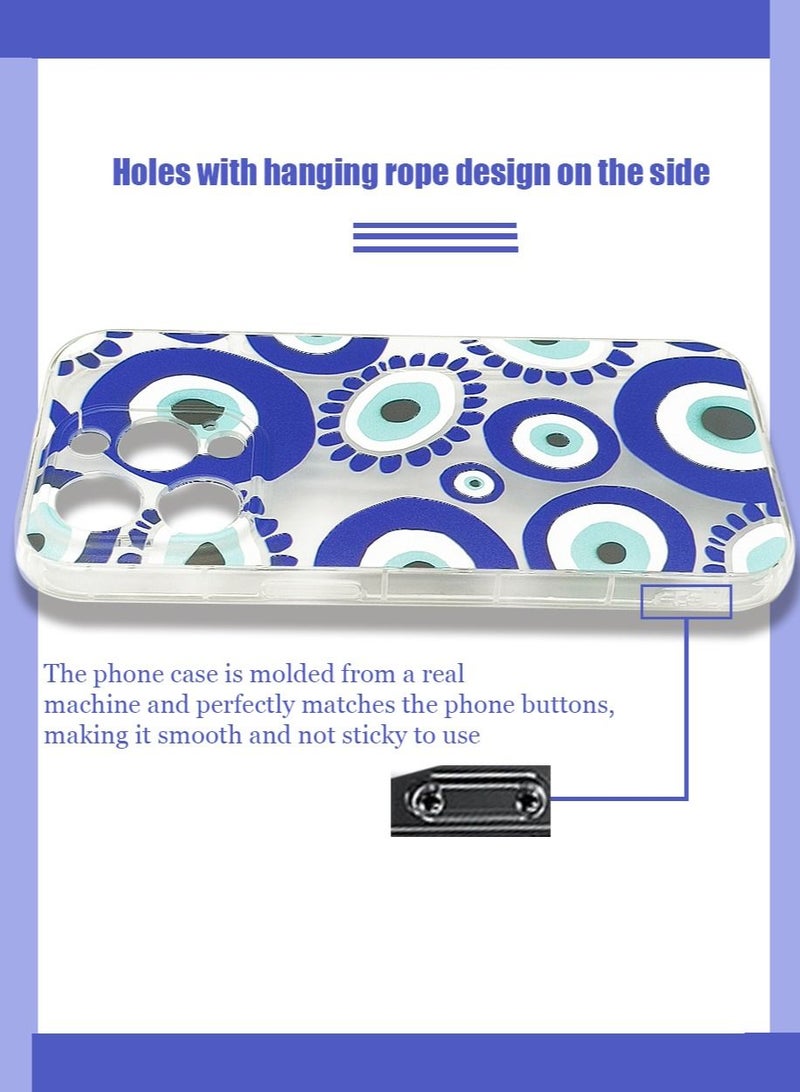 Clear Soft & Flexible TPU Case for iPhone14 Pro Max Low Profile Slim Transparent Thin Anti-scratch Transparent Protector Shockproof Protective Back Cover Cool Eye Pattern - Image 3