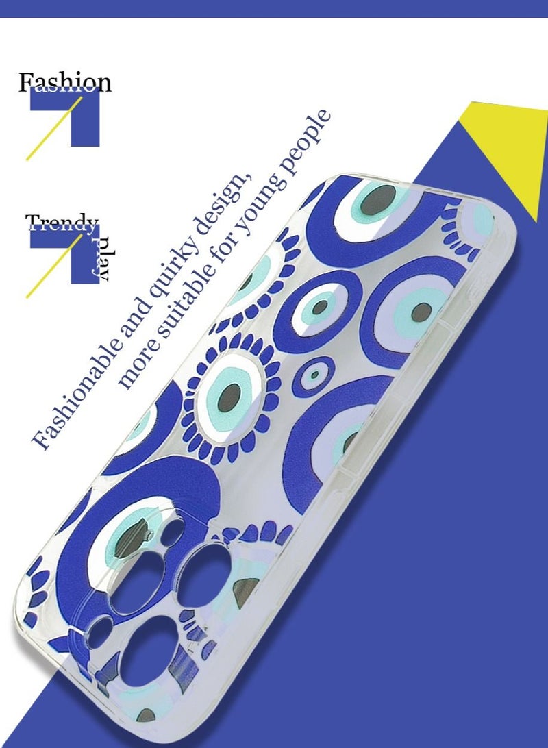 Clear Soft & Flexible TPU Case for iPhone14 Pro Max Low Profile Slim Transparent Thin Anti-scratch Transparent Protector Shockproof Protective Back Cover Cool Eye Pattern - Image 4