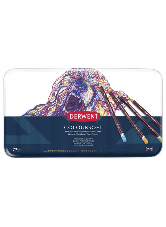 Derwent Colored Pencils, ColourSoft Pencils, Drawing, Art, Metal Tin, 72 Count (0701029) - Image 2
