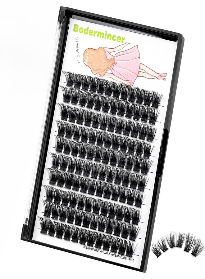 Bodermincer 120 Clusters/box Wide Cluster 3D Effect Glue Bonded Cluster Eyelashes Individual Eyelash Extension Eyelashes Bunches False Eyelashes Home Eyelash Extension (12MM) - Image 1