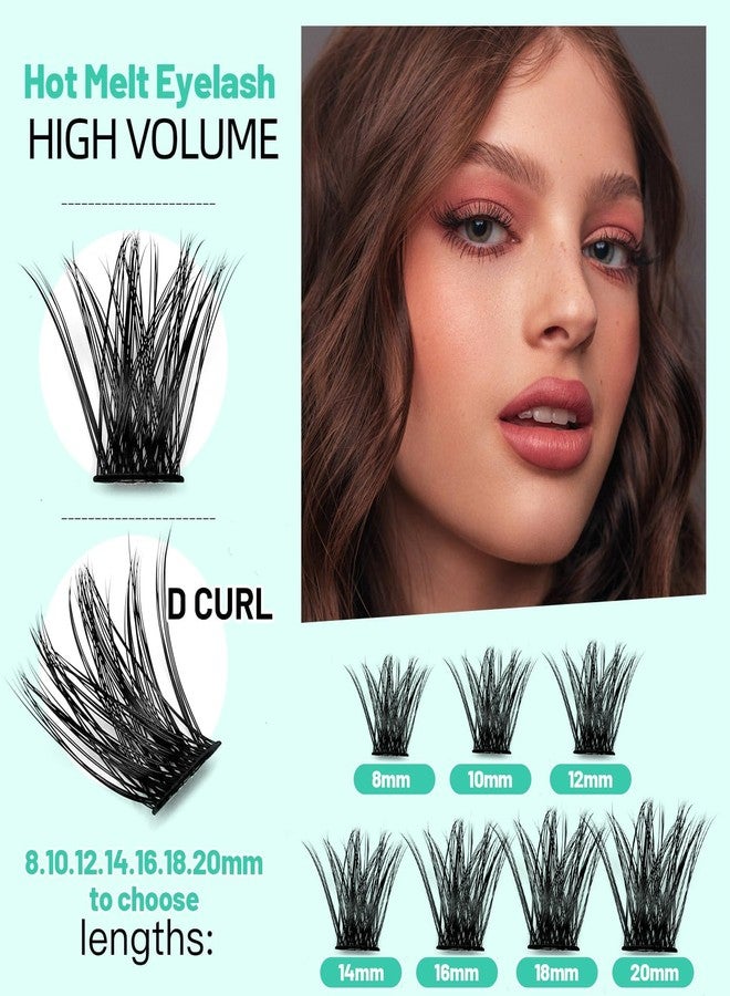 Bodermincer 120 Clusters/box Wide Cluster 3D Effect Glue Bonded Cluster Eyelashes Individual Eyelash Extension Eyelashes Bunches False Eyelashes Home Eyelash Extension (12MM) - Image 5