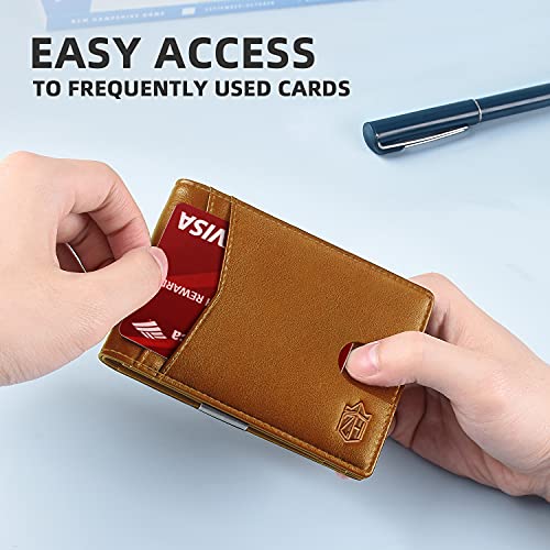 Zitahli Money Clip Wallets for Men,Slim Bifold Wallet 10-12 Cards, Mens Leather Wallet with ID Window,RFID Blocking Thin Minimalist Credit Card Holder,Gifts for Him - Image 4
