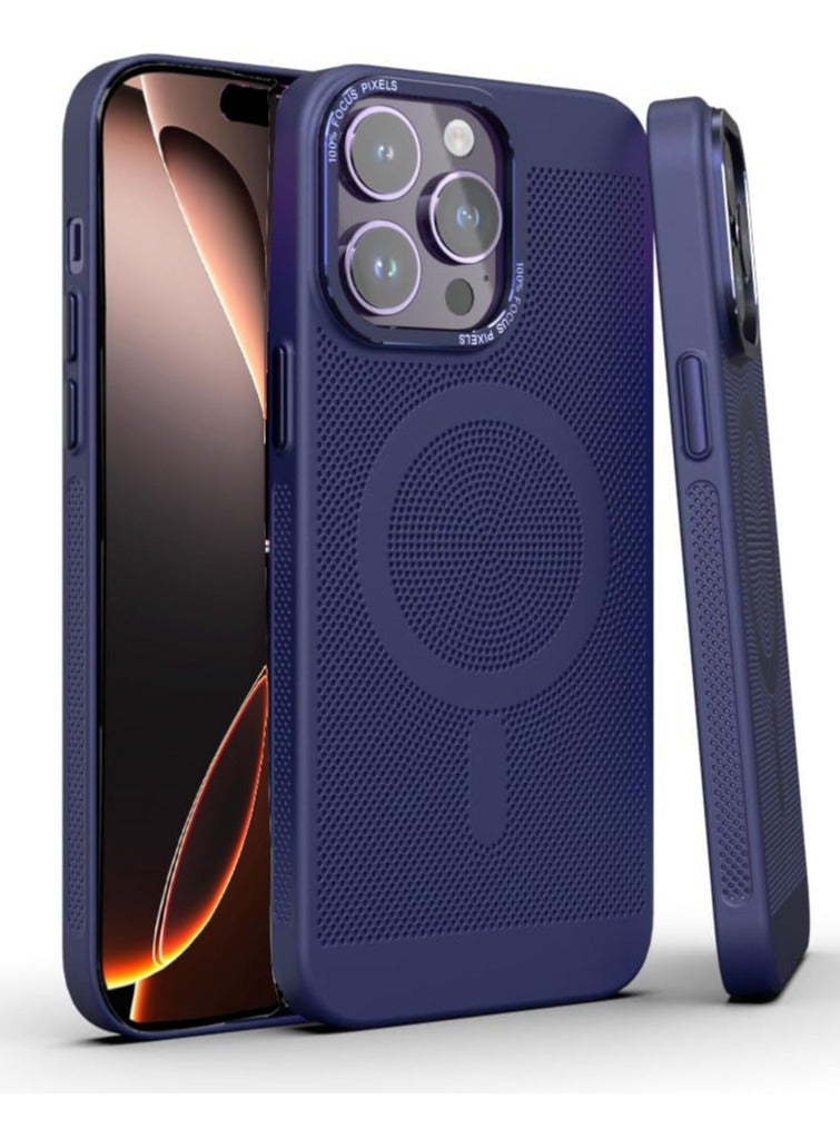 Heat Dissipation Magnetic Case for iPhone 16 Pro 6.3 Inch Compatible with MagSafe, Hard Polycarbonate Mesh Breathable Cooling Thin Shockproof Anti-Fingerprint Cover - Image 1