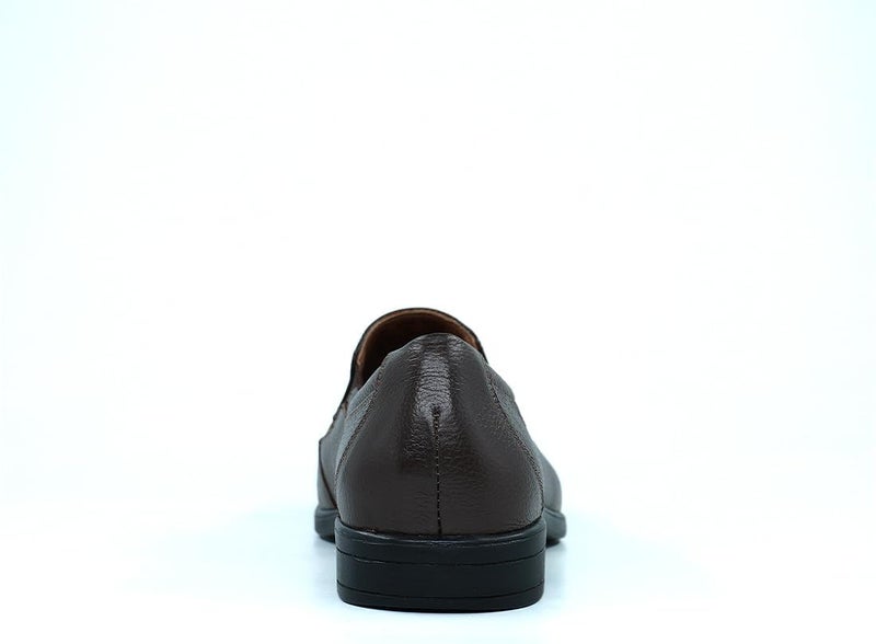 HUSH PUPPIES Dark Brown Leather Slip-On Shoes - Image 3