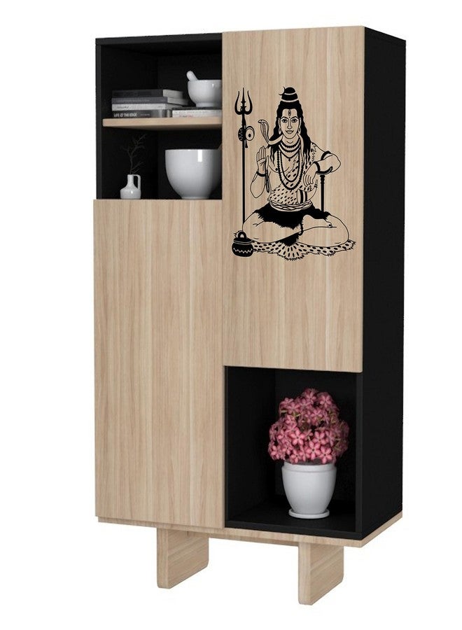 WallDesign Lord Shiva Sticker for Door Entrance Black Colour (Medium) - 23 inch Height by 18 inch Width