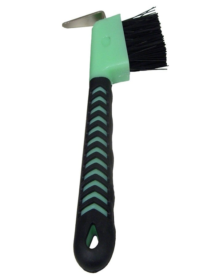 Intrepid International Rubber Handle Hoof Pick with Brush, Mint Green