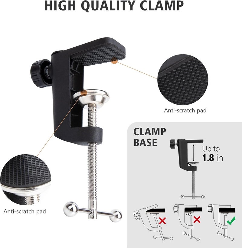 SUNMON HyperX QuadCast Boom Arm - Upgraded Red Boom Arm with Windscreen, Sound Insulation and Noise Reduction, HyperX QuadCast Microphone Arm with 3/8" to 5/8" Adapter - Image 5
