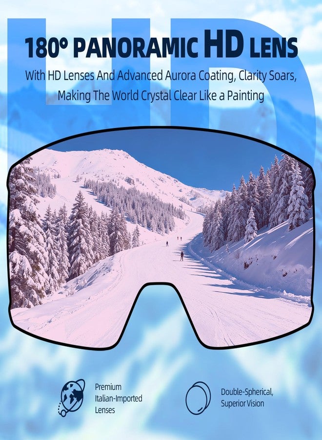 EverSport Ski Goggles for Men Women, Wide-view Spherical Snowboard Goggles, OTG Anti-Fog Snow Goggles with Magnetic Interchangeable Lenses - Revo Coating, 100% UV Protection - Image 5