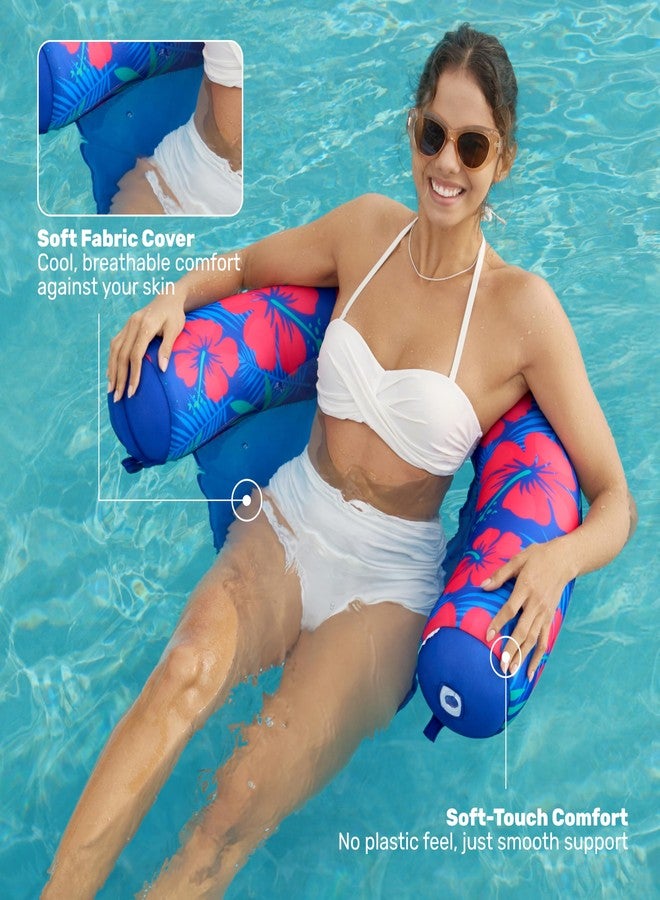 SLOOSH Pool Floats Chairs Adult,2 Packs Inflatable Noodle Chair with Sling Soft Fabric,Floating Pool Float Lounge Water Swimming Floaties for Party Summer Water Fun（Flower Leaves） - Image 5