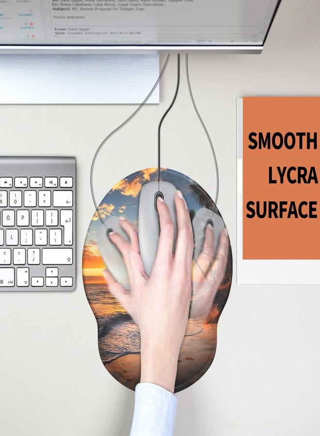 eulps Mouse Pad with Wrist Rest, Comfortable Computer Mousepad with Gel Wrist Support Smooth Surface and Non-Slip PU Base for Pain Relief, Laptop, Office & Home (Sunset) - Image 5