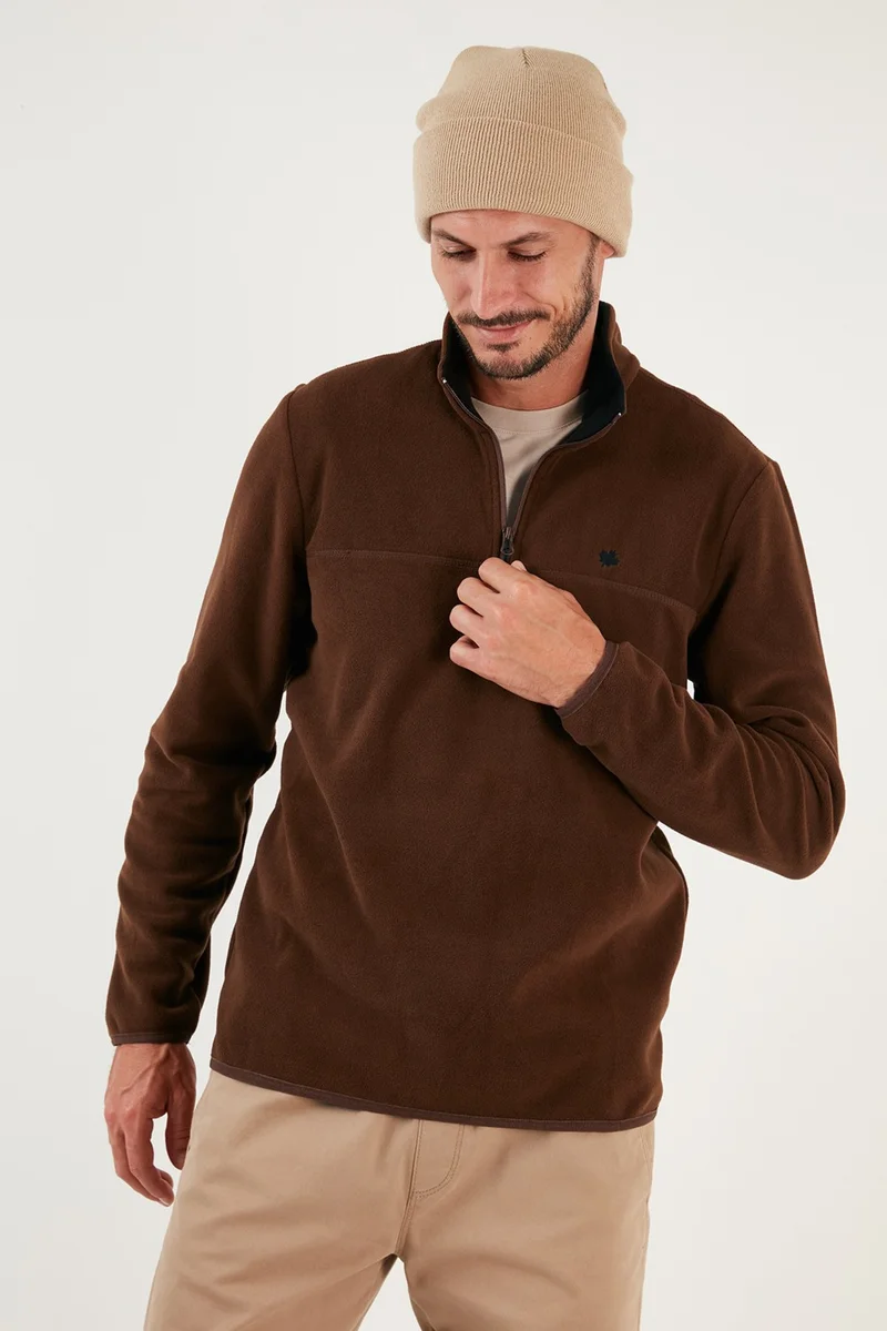 Regular Fit Anti-Pilling Non-Pilling Bato Collar Winter Raised Polar Fleece Men's Polar 5906001
