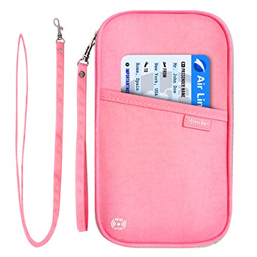 jiemei RFID Family Passport Wallet Holder Waterproof, Travel Document Organizer Credit Card Clutch Bag for Men Women - Image 1
