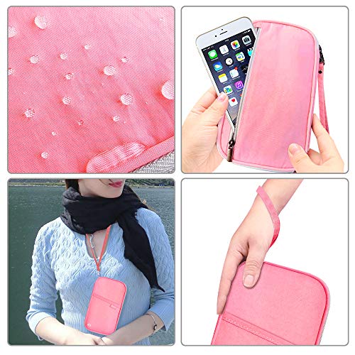 jiemei RFID Family Passport Wallet Holder Waterproof, Travel Document Organizer Credit Card Clutch Bag for Men Women - Image 3