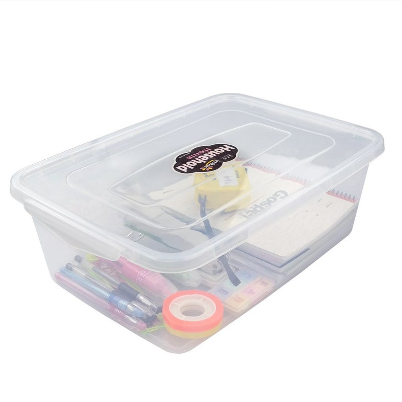 Anbers 4Pack 14 Quart Clear Latching Storage Containers with Lid Plastic Freezer Storage Box Bin