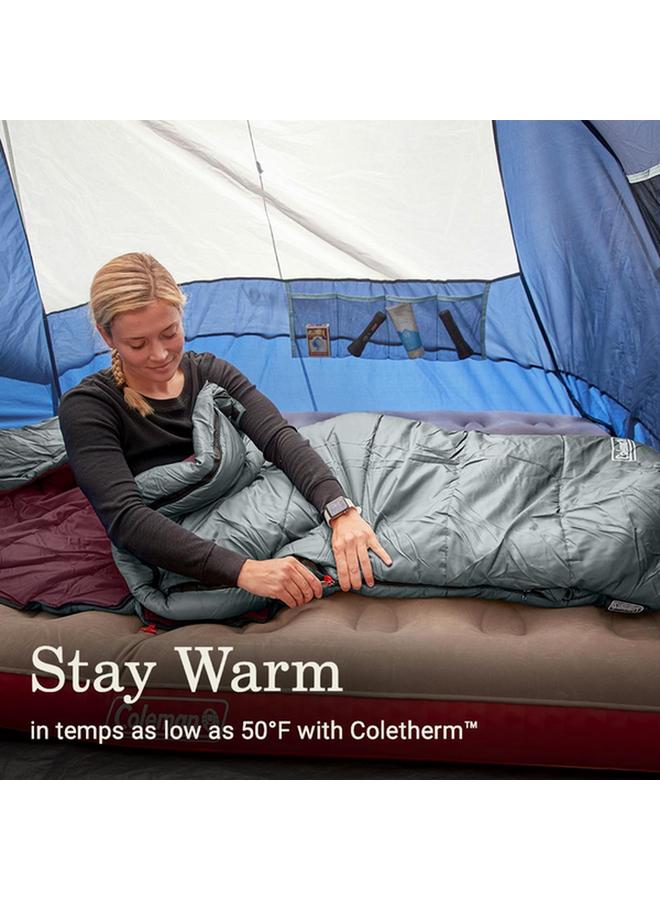 كولمان كيس نوم كبير وطويل من Tidelands 50°F Mummy باللون الرمادي 38 × 85 بوصة 2158021 - Image 2