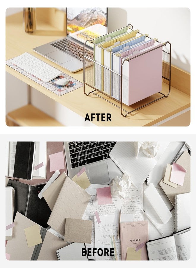Ansook Letter Size Hanging File Folders Extra Capacity,Heavy Duty 2'' Plastic Expandable Hang Folders,12 Pack Desk Paper Organizer for Office School,File Folders Hanging with Tabs for File Frame Box - Image 2