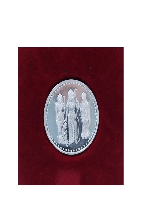 NINE10 Silver Plated Coins 10 Grams German Silver of Ram Darbar for Ram Navami Pooja or Diwali Gift Items for Men, Women, Staff, Customer, Clients, Corporate with Velvet Gift Box (Pack of 10 Pcs) - Image 3