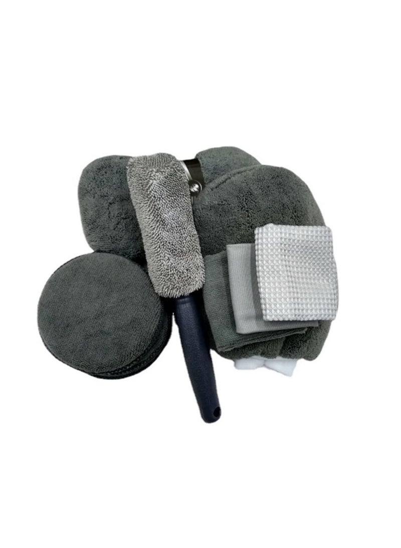9-Piece Car Washing Cleaning Kit Microfiber Cleaning Cloth For Cars With Washing Sponge - Image 2