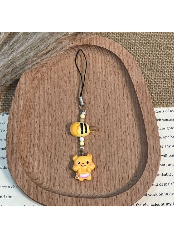NIBEMINENT Phone Charm/ Chain Strap for Women Girls，Butter Bear Cell Phone Case Lanyard Wrist Strap