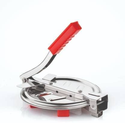 V Viyoga V Viyoga Heavy Quality Stainless Steel 65 inch Dia Puri Maker Press Machine with Handle Manual Stainless Steel Roti Press PapadKhakhraChapati Maker  - Image 4