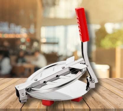 V Viyoga V Viyoga Heavy Quality Stainless Steel 65 inch Dia Puri Maker Press Machine with Handle Manual Stainless Steel Roti Press PapadKhakhraChapati Maker  - Image 5
