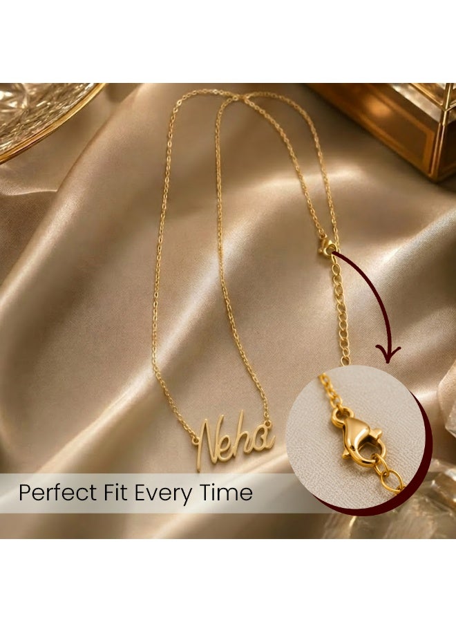 NENOUSH Kids Name Necklace | English Letter Pendant Chain 35cm | Gold Tone Jewelry | Birthday Party Gift for Girls | Daily Wear Fashion Jewelry for Special Occasions - Image 5