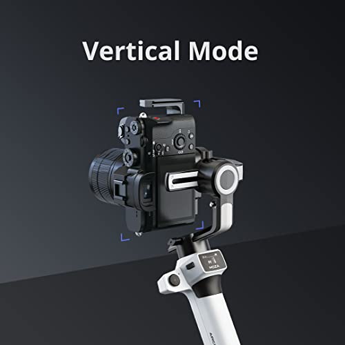 Moza Aircross S Gimbal Stabilizer 3-Axis Handheld Stabilizer For Mobile Phone Dslr Cameras Dual Camera Mount Quick Switch Stay On Vertical Mode Timelapse Auto-Tuning Dolly Zoom With 4Lb Payload - Grey - Image 4