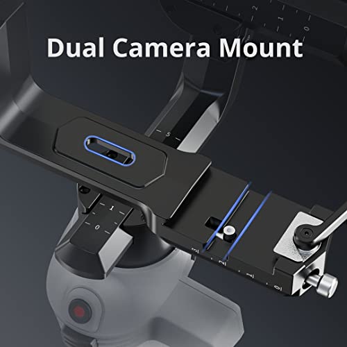Moza Aircross S Gimbal Stabilizer 3-Axis Handheld Stabilizer For Mobile Phone Dslr Cameras Dual Camera Mount Quick Switch Stay On Vertical Mode Timelapse Auto-Tuning Dolly Zoom With 4Lb Payload - Grey - Image 5