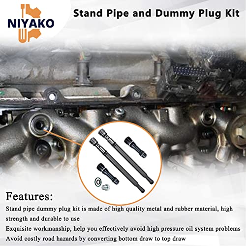Niyako Fuel Supply Tube Stand Pipe Dummy Plug Kit Replacement Fit 20042010 F250 F350 F450 F550 Super Duty 60L Diesel - Image 3