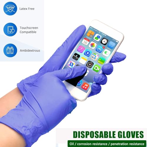 adbeni Nitrile Gloves | Food Handling | Disposable | Powder Free | Premium | Medical Examination, Kitchen, Cleaning, Cooking, Salon, Spa, Gardening, Travel, Grooming | Soft & Comfortable | Pack of 50 - Image 5