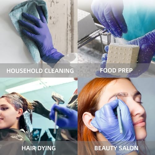 adbeni Nitrile Gloves | Food Handling | Disposable | Powder Free | Premium | Medical Examination, Kitchen, Cleaning, Cooking, Salon, Spa, Gardening, Travel, Grooming | Soft & Comfortable | Pack of 50 - Image 3