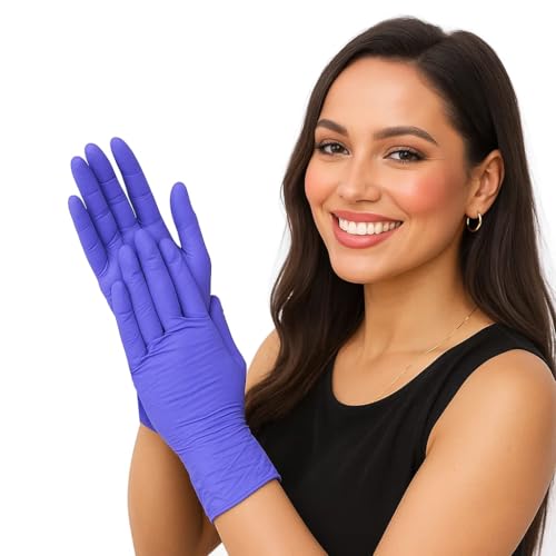adbeni Nitrile Gloves | Food Handling | Disposable | Powder Free | Premium | Medical Examination, Kitchen, Cleaning, Cooking, Salon, Spa, Gardening, Travel, Grooming | Soft & Comfortable | Pack of 50 - Image 1