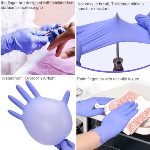 adbeni Nitrile Gloves | Food Handling | Disposable | Powder Free | Premium | Medical Examination, Kitchen, Cleaning, Cooking, Salon, Spa, Gardening, Travel, Grooming | Soft & Comfortable | Pack of 50 - Image 4