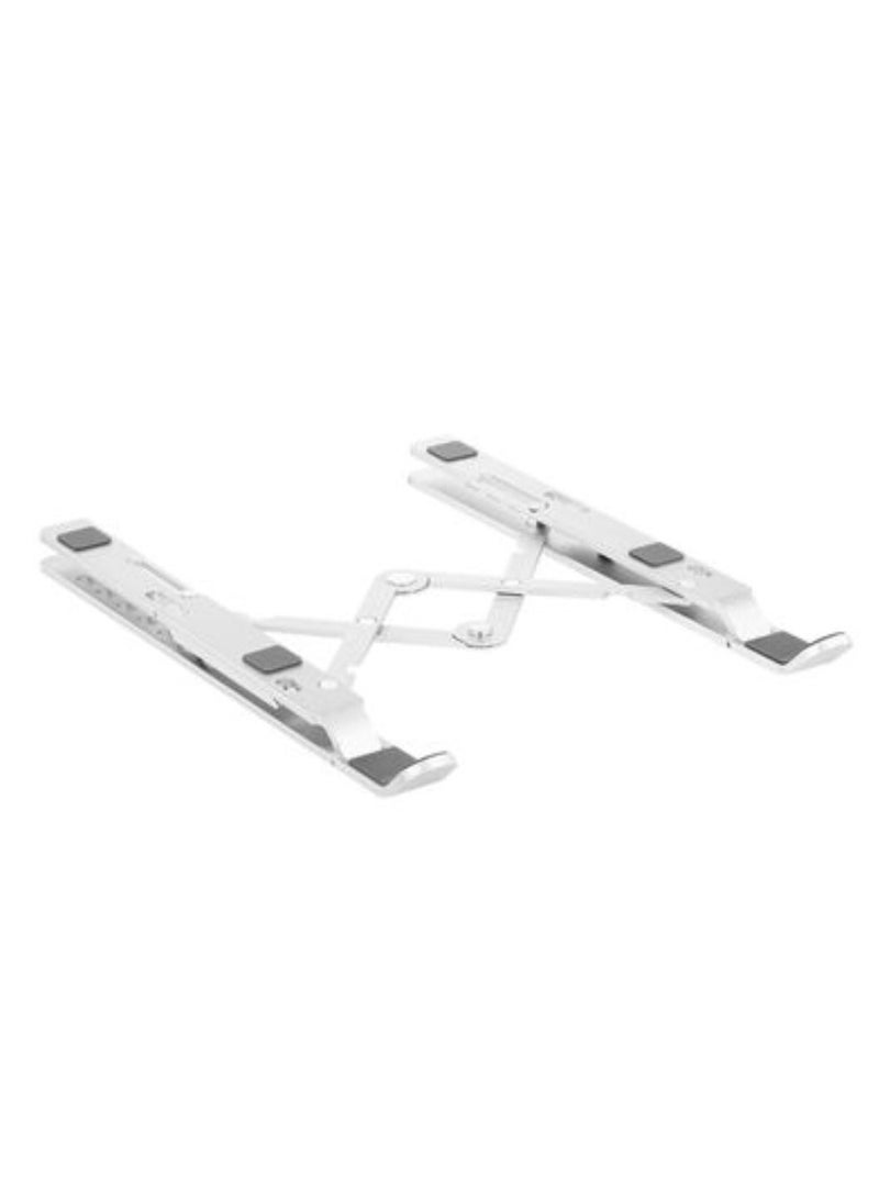 JAJEEK "7-Level Adjustable Aluminum Alloy Foldable Laptop Stand – Ergonomic, Portable & Lightweight Riser for MacBook, Dell, HP, Lenovo – Heat Dissipation & Anti-Slip Design – Silver" - Image 2