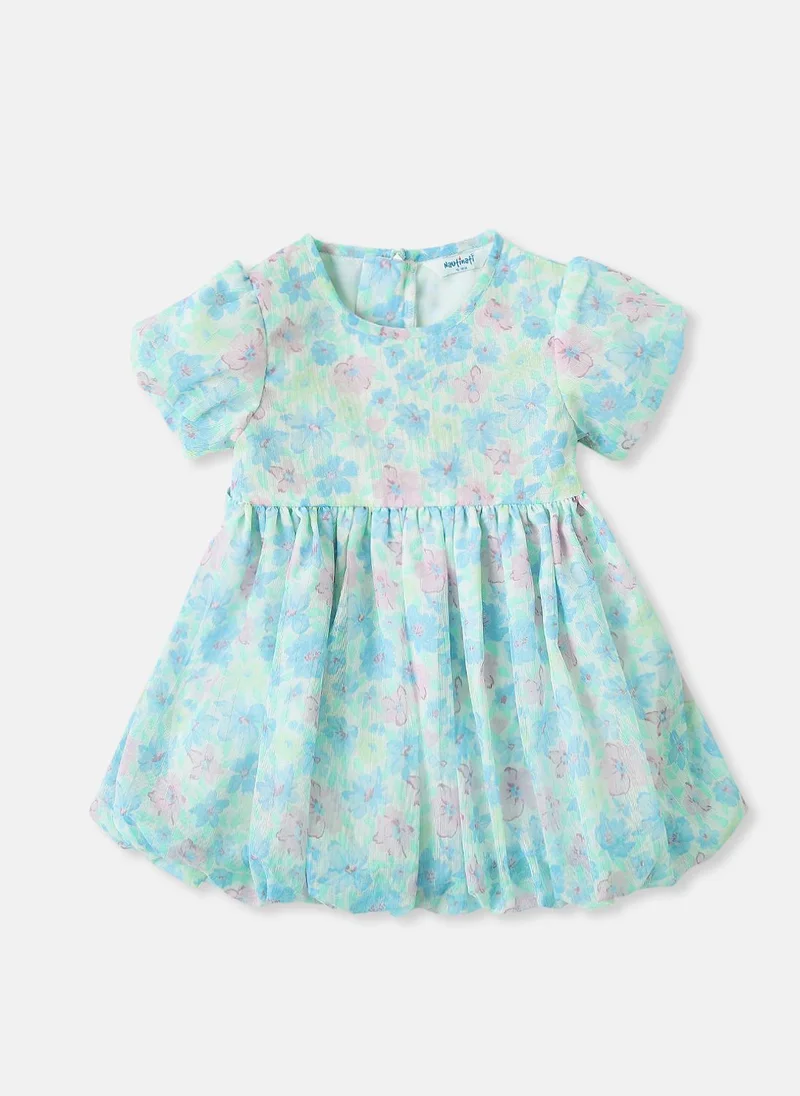 Nautinati Nautinati Girls' Pastel Floral Frock With Balloon Hemline