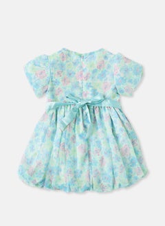 Nautinati Nautinati Girls' Pastel Floral Frock With Balloon Hemline  - Image 2