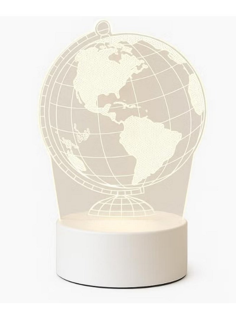 مصباح LED ثلاثي الأبعاد - ديكور مكتبي لغرفة النوم، إضاءة ليلية إبداعية للأطفال والكبار (كرة أرضية) - Image 1