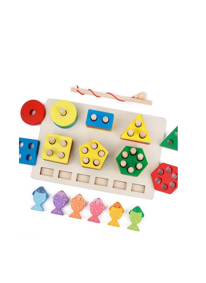“Wooden educational toy for kids: Develop motor and mental skills with colorful shapes and interactive design”  - Image 1