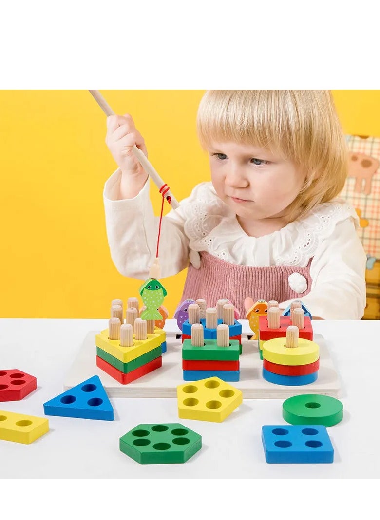 “Wooden educational toy for kids: Develop motor and mental skills with colorful shapes and interactive design”  - Image 2