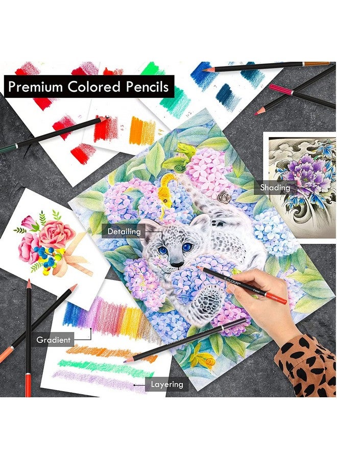 Corslet مجموعة أقلام رسم كورسلت 146 قطعة للفنانين مع دفتر رسم A5 من 16 و 25 صفحة مجموعة ألوان مائية وزيتية لمستلزمات فن الرسم، أسود حبر - Image 5