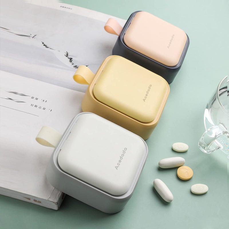 Acedada Small Pill Case, Cute Pill Box - Acedada Travel Daily Pill Organizer, Portable Pretty Pill Container for Purse Pocket, Compact Medicine Holder for Vitamins, Fish Oils, Supplements, Pink - Image 2