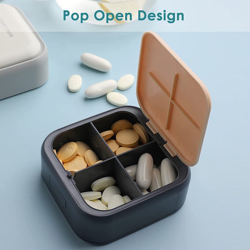 Acedada Small Pill Case, Cute Pill Box - Acedada Travel Daily Pill Organizer, Portable Pretty Pill Container for Purse Pocket, Compact Medicine Holder for Vitamins, Fish Oils, Supplements, Pink - Image 3